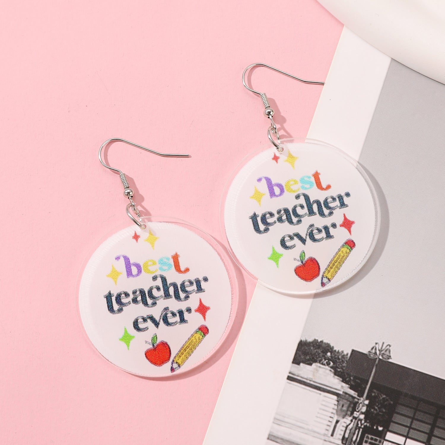 Wholesale Pastoral color letter MAMA acrylic earrings